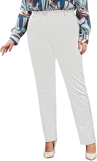 DGD Plus Size Women's Straight-Leg Dress Pants - Slacks for Business Casual,Work Clothes for Office