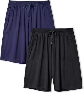 DAVID ARCHY Cloud-Soft Mens Pajama Shorts, 2 Pack Sleep Shorts