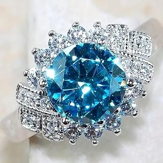 Shiny Round Cubic Zirconia Promise Rings for Women Luxury Eternity Jewelry