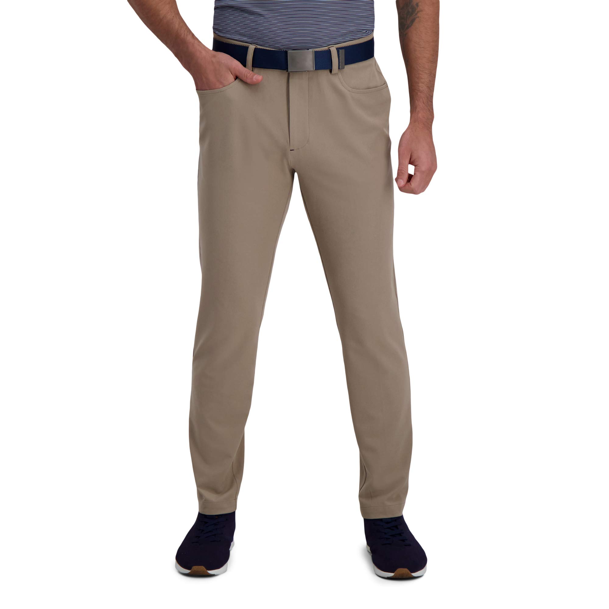 Haggar - Active Series Slim Fit Flat Front 5-Pocket Tech Pant, Men's Casual Trou