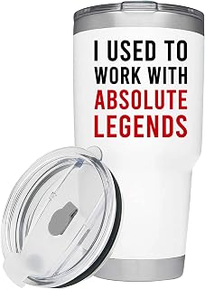 Panvola I Used To Work With Absolute Legend Vacuum Insulated Tumbler White Farewell Going Away Gift For Coworker Retirement Gifts Goodbye Office Colleague Stainless Steel Removable Lid (30 oz)