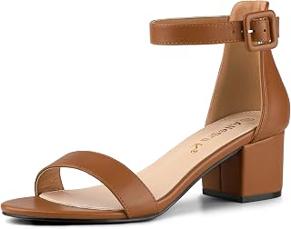 Allegra K Women's Ankle Strap Low Heel Sandals