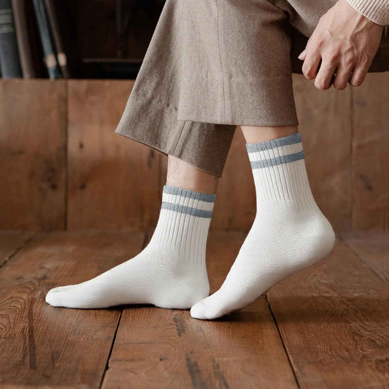 2/5/10 Pairs Athletic Running Socks Comfortable Casual Striped Socks for Men Wom