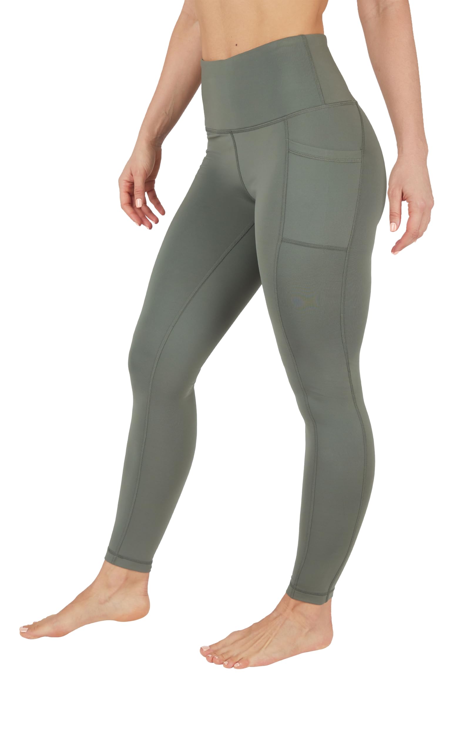 90 Degree By Reflex High Waist Fleece Lined Leggings with Side Pocket - Yoga Pan