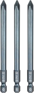 Generic 3pcs #1 Phillips Screwdriver Bit PH1 1/4" Hex Shank 4" (100mm) Long 0.24" Rod Magnetic Cross Head Drill Bits S2 Steel Industrial Screw Driver Bit for Electric Power Tools, Blue