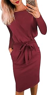 PRETTYGARDEN Women's Fashion Casual Long Sleeve Belt Party Bodycon Coat Pencil Dress