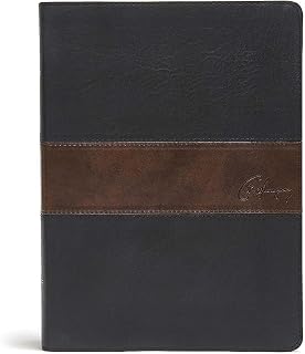 CSB Spurgeon Study Bible, Black/Brown LeatherTouch®, Black Letter, Study Notes, Quotes, Sermons Outlines, Ribbon Marker, Sewn Binding, Easy-to-Read Bible Serif Type