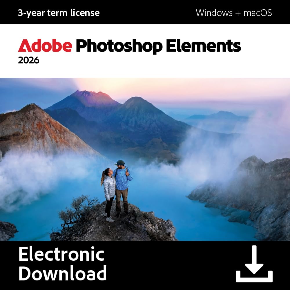 Adobe Photoshop Elements 2026 | 3-year term licence |1 Device|1 User|PC/MAC|Digi