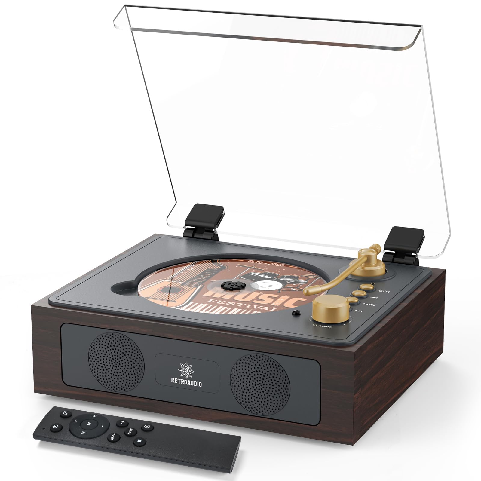 CD Player with Built-in Speakers Bluetooth Retro Portable CD Players for Home Mu