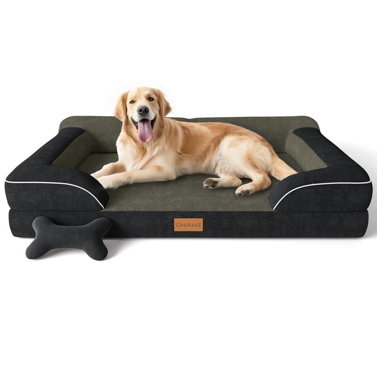CWAWZ Extra Large Dog Bed, Orthopedic Dog Bed with Cooling Gel Memory Foam, Wate