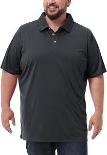 Idtswch Men's Big and Tall Polo Shirts UPF 50+ Casual Work Quick Dry Short Sleeve Collared Golf Shirt（XL-8XL）