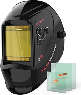 YESWELDER Auto Darkening Welding Helmet, Large View, LYG-M800H | 1/1/1/1 True Color, 4 Arc Sensors, 1/30000s Response, Shade 3/5-9/9-13 for WELD/CUT/GRIND, Bluelight Blocking Lens