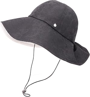 Kashilla SHK01242 Women's Wide Brim Hat, Washable, UV Protection, Drawstring, Small Face, Spring and Summer, Daily Chin Strap, Cotton, Size Adjustable