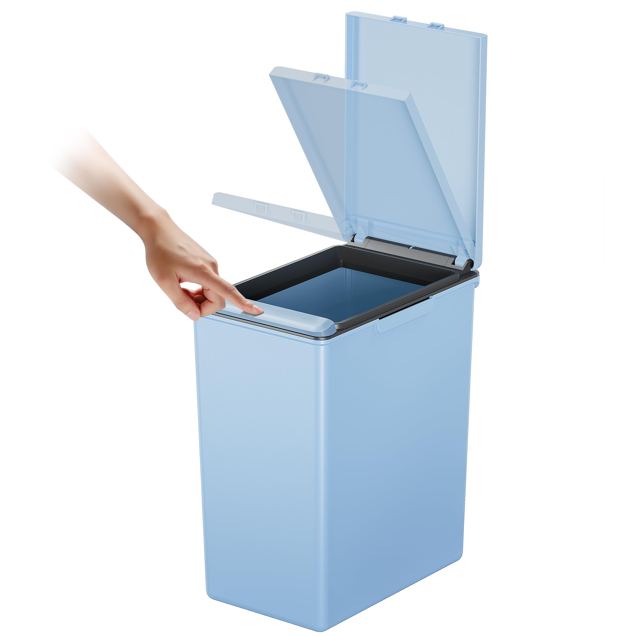EKO Morandi 20L Kitchen Recycling Bin with Touch-Top Lid, Slim Plastic Rubbish B