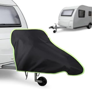 URAQT Tow Hitch Cover - Universal Waterproof Caravan Hitch Cover With Strap, Suitable for Campervan and Caravan (Black/Green)