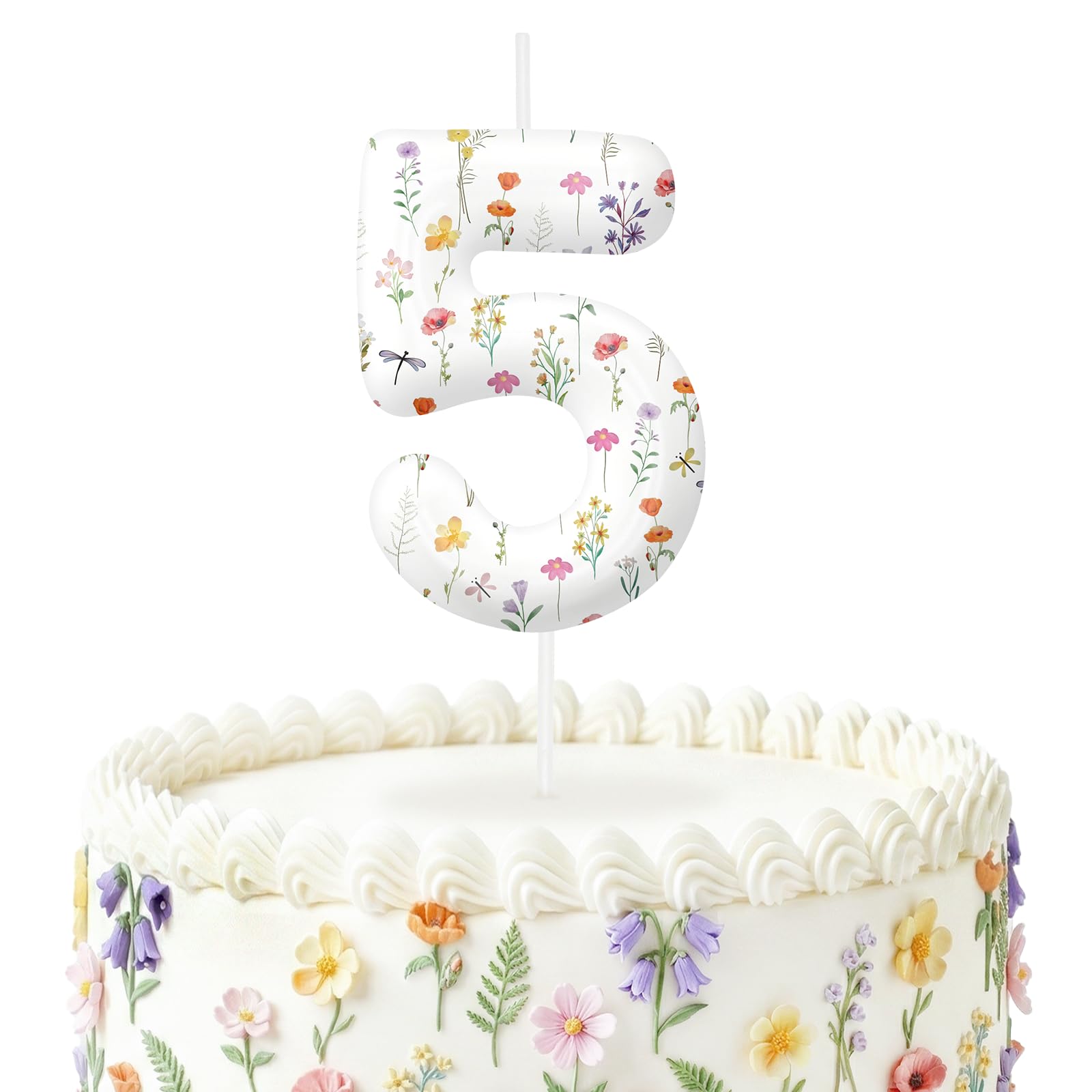 Wildflower Number Candles, Flower Birthday Candles, Floral Cake Topper for Sprin