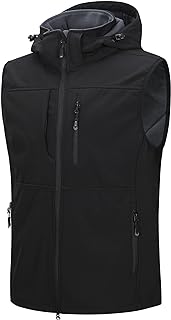 33,000ft Men's Softshell Vest, Lightweight Breathable Windproof Jacket for