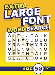 Extra Large Font Word Search Size 50 pt: XL Jumbo Print Puzzle Book for Seniors