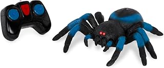 Terra by Battat Remote Control Spider, LED Eyes, 360 Spin, Blue, Animals | RC tarantula toy with moving legs, LED eyes, blue stripes, and 1 remote control for creature-inspired play, Animals, 6+ Years