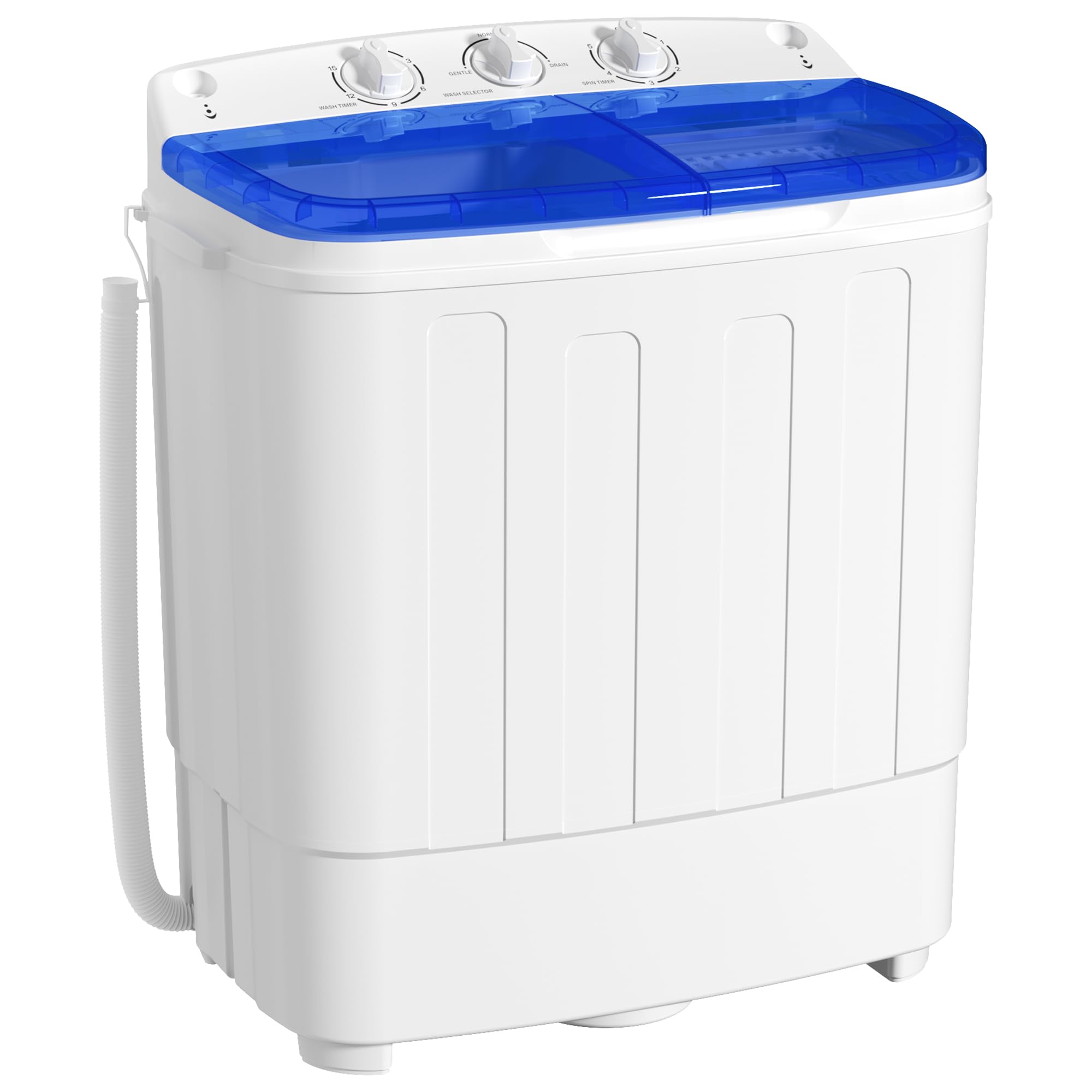 INTERGREAT Portable Washing Machine, 25.4lbs Twin Tub Portable Washer with Spin 