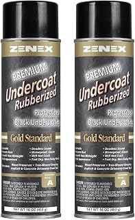Zenex Heavy Duty Rubberized Undercoat (2 Pack) | 16 oz | Rubberized Undercoating Spray for Cars, Trucks, and Trailers | Waterproof Rust Prevention | Sound Deadening | 16 oz