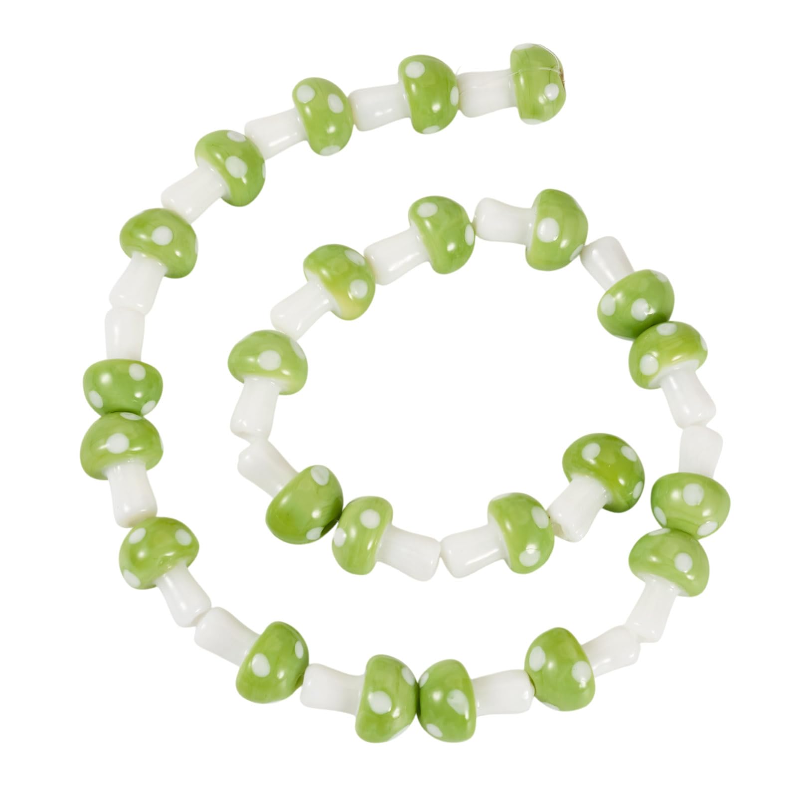 25Pcs Handmade Mushroom Shape Glass Beads Cute Forest Mushroom Vegetable Spacer 