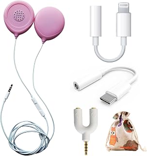 Valman Pregnancy Headphones for Belly,Belly Headphones for Pregnant Women,Safely Play Music to Your Baby in The Womb，with Apple and Android Adapter Cable,Good Sound Quality,Easy to Operate,Pink