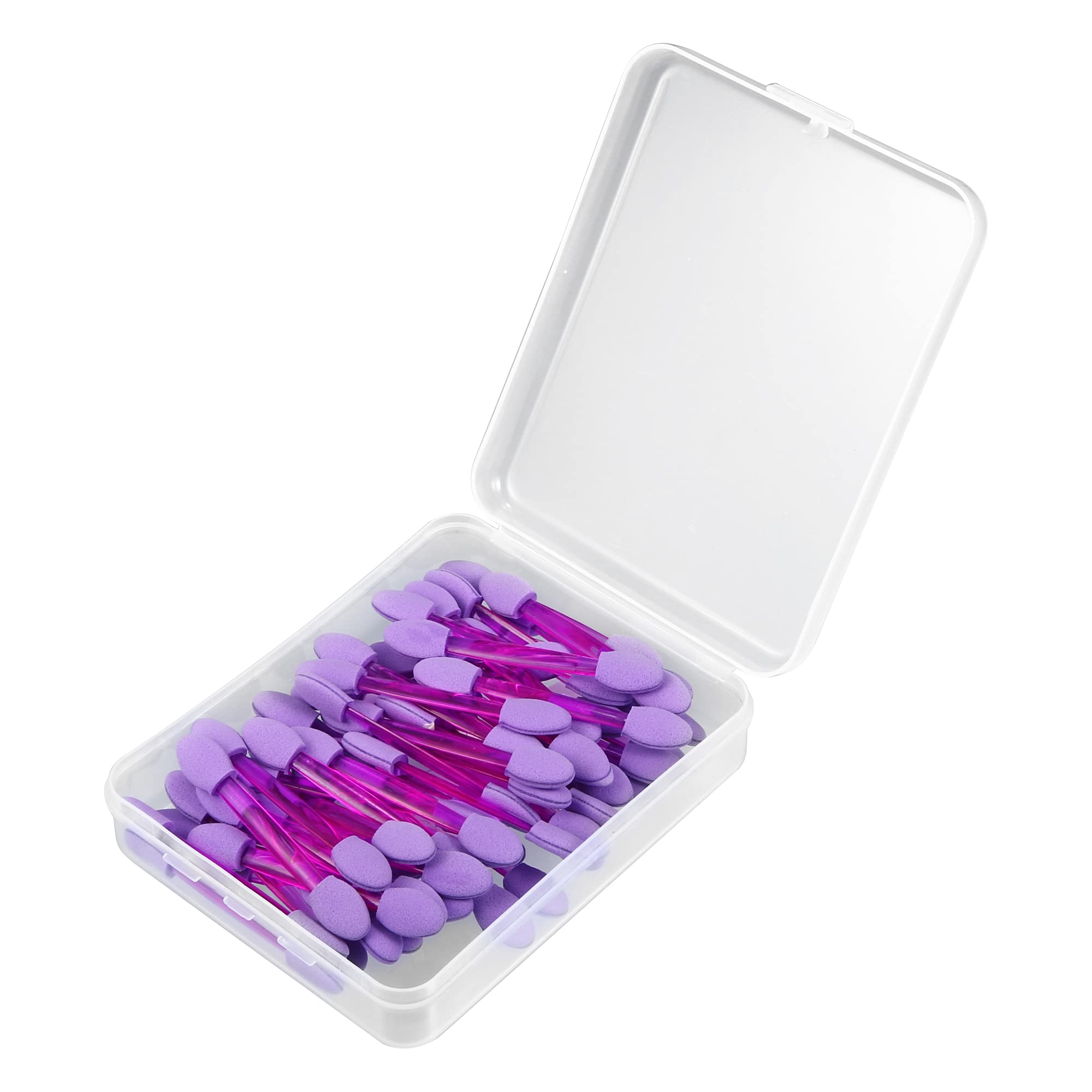 50pcs Double Sided Eyeshadow Sponge Applicators with Container Eyeshadow Brush M