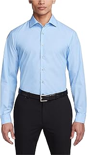 Kenneth Cole Men's Slim Fit Solid Spread Collar Dress Shirt Dress Shirt