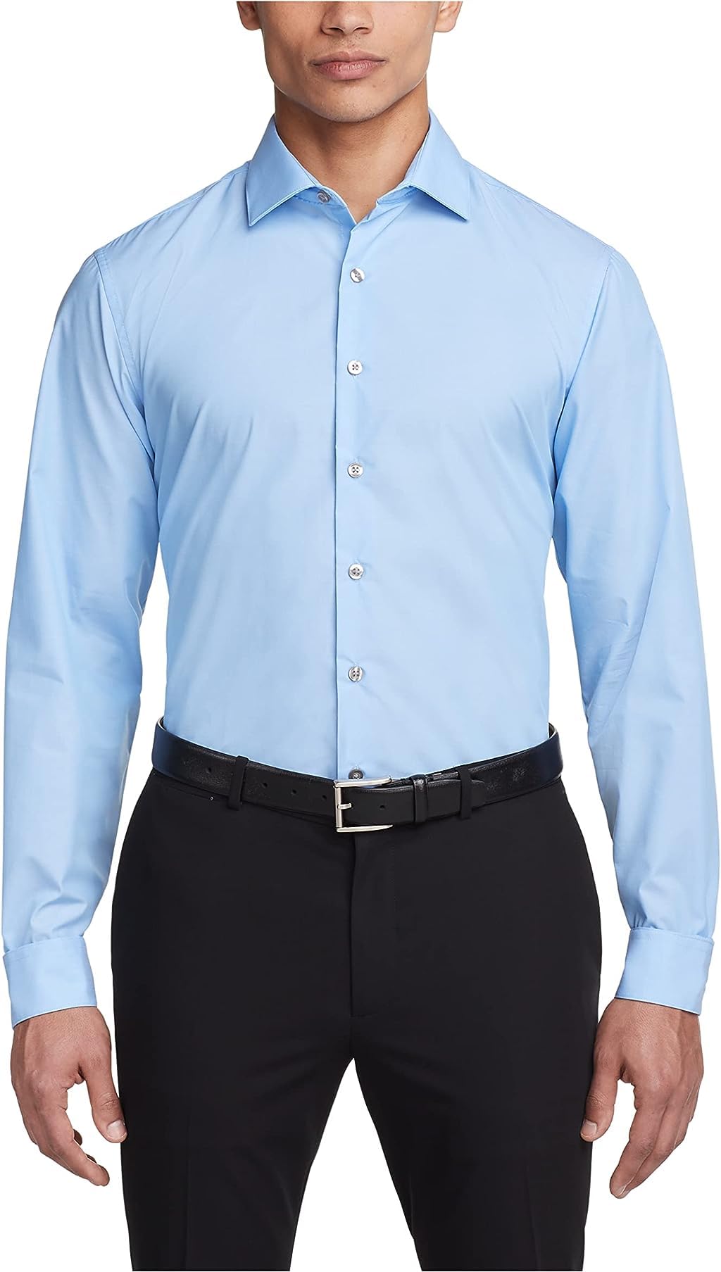 Kenneth Cole Men's Slim Fit Solid Spread Collar Dress Shirt Dress Shirt