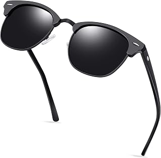 KANASTAL Sunglasses Women's Polarised Men's Vintage Glasses with Half Frame UV400 for Travel, Driving and Fishing