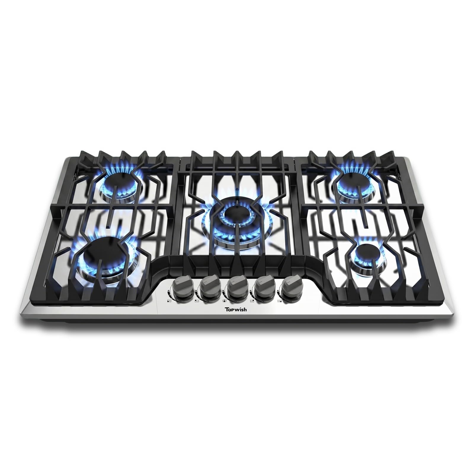TOPWISH 36 Inch Gas Cooktop, 5 Burners Built-in Gas Stove Propane Cooktop | NG/L