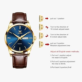 OLEVS Mens Ultra Thin 0.31 Inch Minimalist Waterproof Date Leather Band Wrist Watch