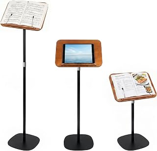 Rivosar Music Stands for Sheet Music, Adjust Height 60cm to 140cm, Black | 180°Tilting Bookplates, Adjustable Metal Stands for Reading Drawing Working, Heavy Duty Base for Indoor Outdoor Performances