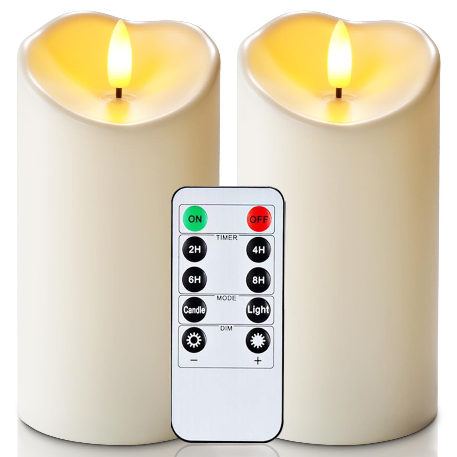 Homemory 6"x3" Outdoor Waterproof Flameless Candles, LED Candles, Battery Operat