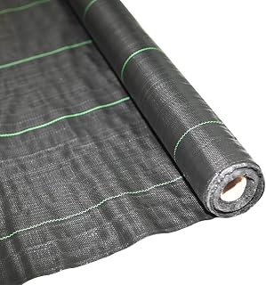 Ram® Heavy Duty Weed Control Fabric Ground Cover Membrane, UV Stabilised, for Patios Garden Flower Beds Landscaping, 1.5kg, (2M X 10M) - Black