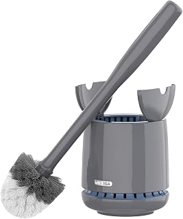 MR.SIGA Toilet Bowl Brush and Holder, Sturdy Long Handle, grey, 1 Pack