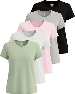 Real Essentials Women's Casual T-Shirt (Pack of 5)