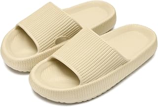 Shower Slippers for Kids Girls Boys Cloud EVA Summer Beach Pool Slippers Non-Slip Slippers for Bathroom Home Beige, beige