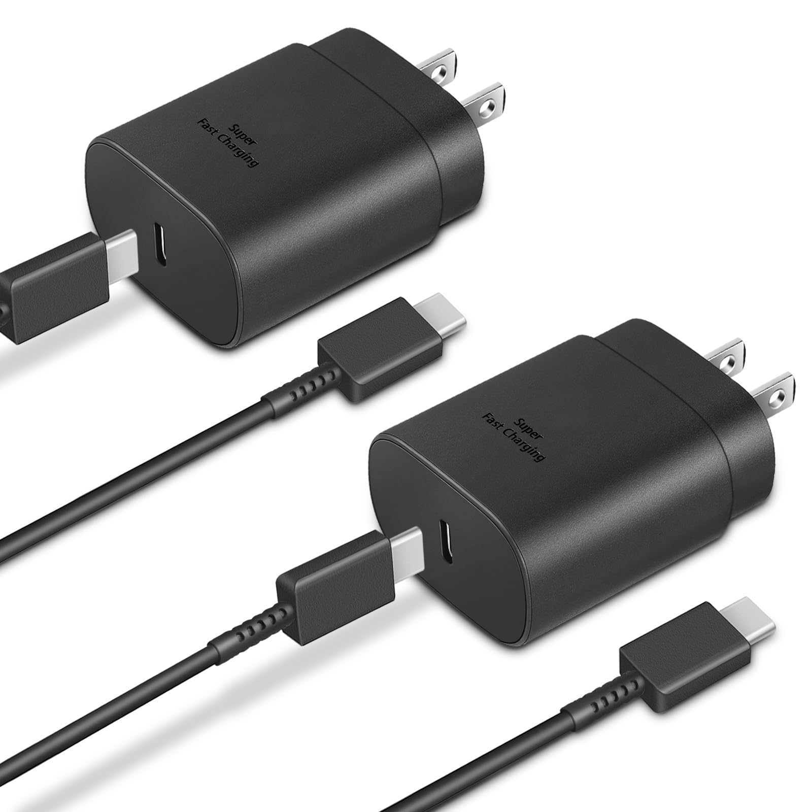 Type C Charger Fast Charging 2-Pack 25W Long 6FT USB C Cable | USBC Charger Bloc