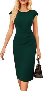 GRACE KARIN Women's Cap Sleeve Bodycon Work Business Office Midi Dress