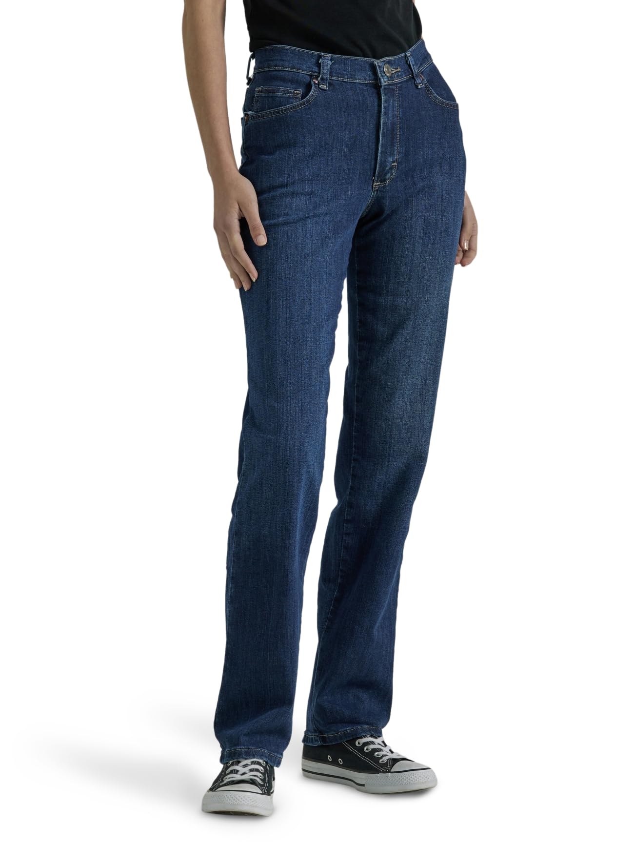 Lee Women's Jeans Petite Jeans with Geradem Bein, Entspannte Passform