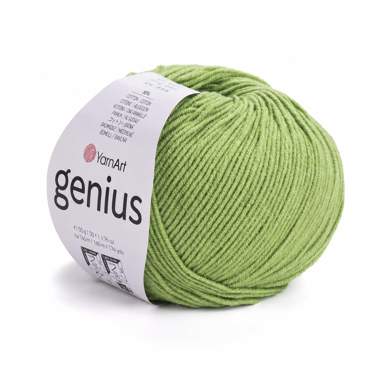 YarnArt Genius Soft Cotton Blend Yarn, 1 Pack (1.76 oz / 174 Yds) | 55% Cotton 4