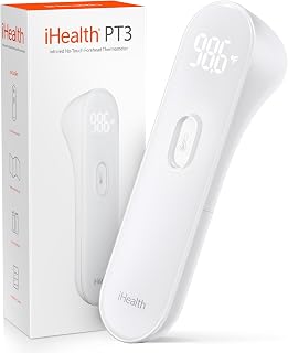 iHealth No-Touch Forehead Thermometer for Adults, Kids, Babies PT3 | 1s Fast Accurate, 3 Ultra-Sensitive Sensors, Quiet Vibration Feedback, Digital Large LED Digits, Use for Home &amp; Nurses