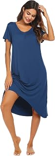 Ekouaer Nightgowns for Women Short Sleeve Night Gowns Plus Size Night Shirt