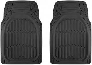 MotorTrend FlexTough Black Car Floor Mats Rubber All Weather Automotive 2pc