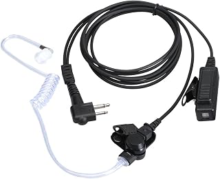 Earpieces for Motorola Walkie Talkies with Mic 2 Pin Acoustic Tube Headset and PPT for CP200 GP2000 CLS1410 CLS1450 CLS1100 (1 Pack)