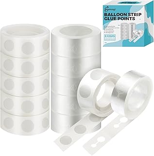 gegemaoyi Balloon Arch Kit - 98.4ft DIY Balloon Garland Strip with 600Pcs Clear Glue Point Dots, Removable Adhesive Tape for Balloon Arch Decorations, Wedding & Craft Decor