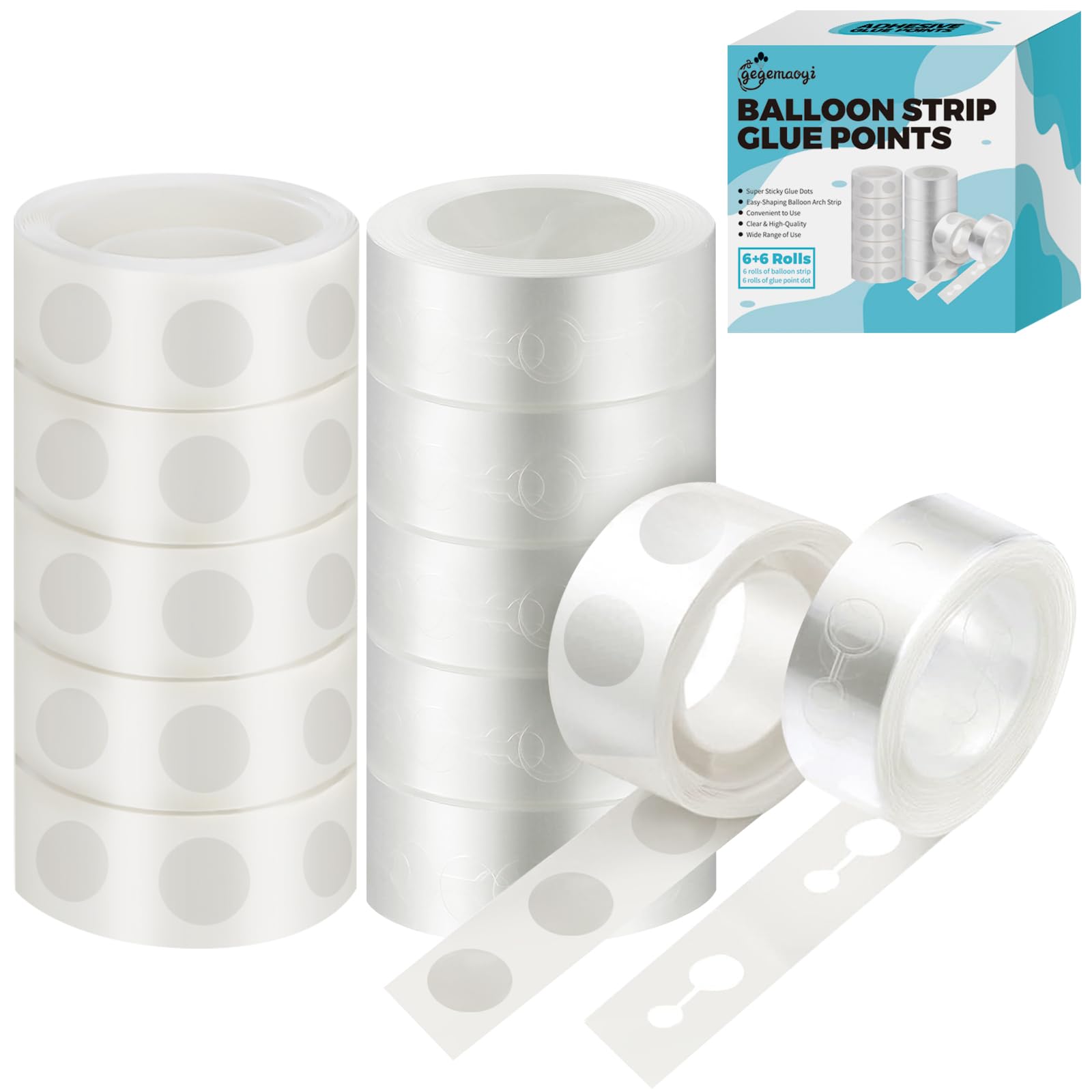 gegemaoyi Balloon Arch Kit - 98.4ft DIY Balloon Garland Strip with 600Pcs Clear 
