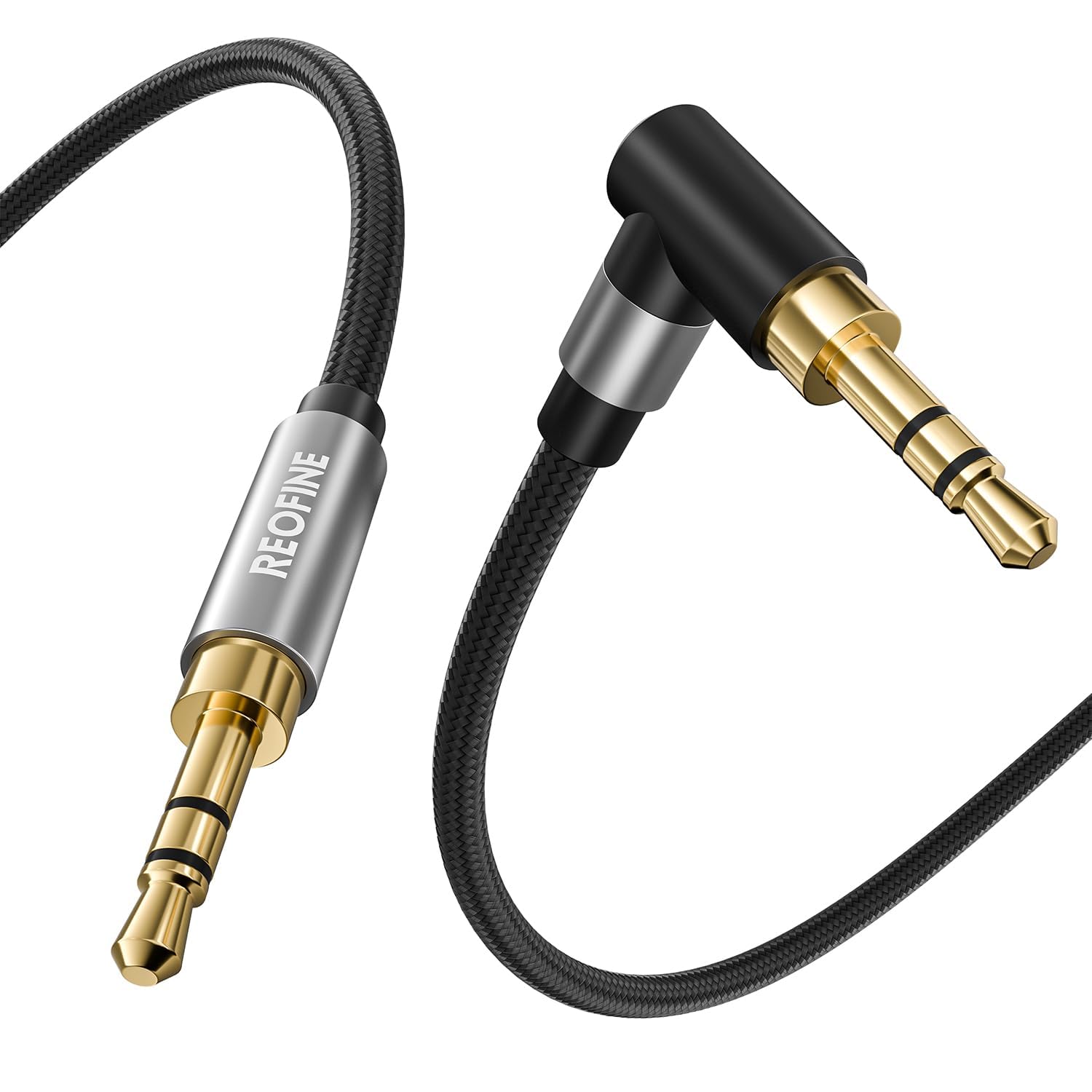 3.5mm Audio Cable 90 Degree Nylon Braided Aux Cable Right Angle 3.5mm TRS Aux Co
